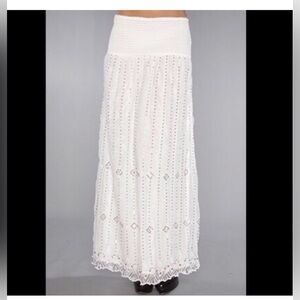 Free people white sequin bohemian skirt size medium